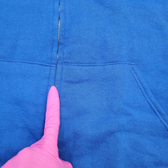 Vintage 80s San-Francisco Fleece Vest Medium 20x23 Cropped Blue - Picture 4 of 12